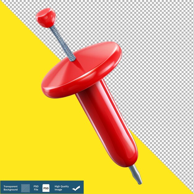 PSD un alfiler de dibujos animados aislado en png transparente
