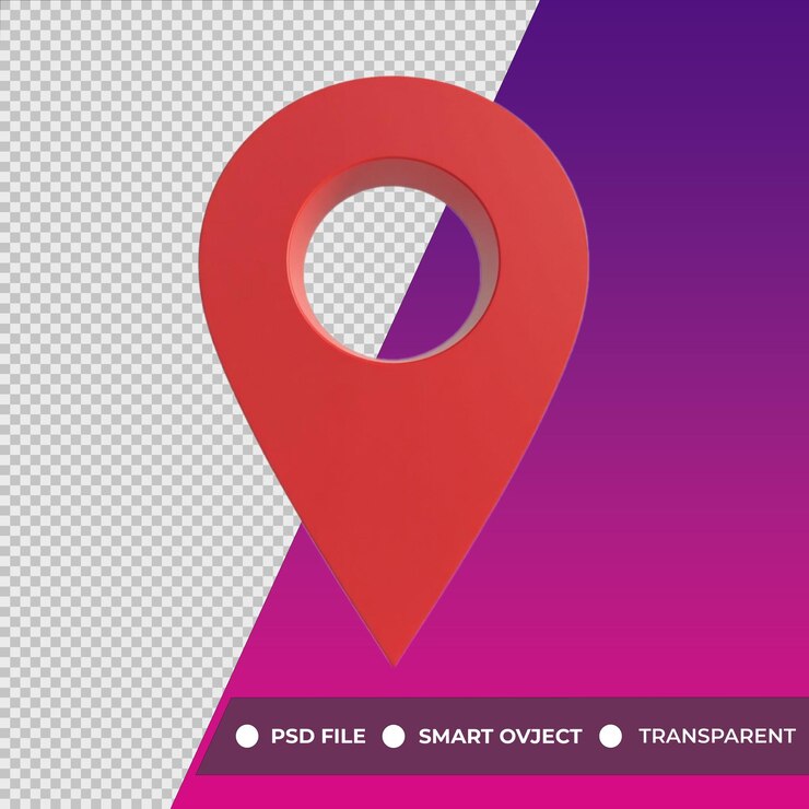 PSD un alfiler en un mapa que dice limpio