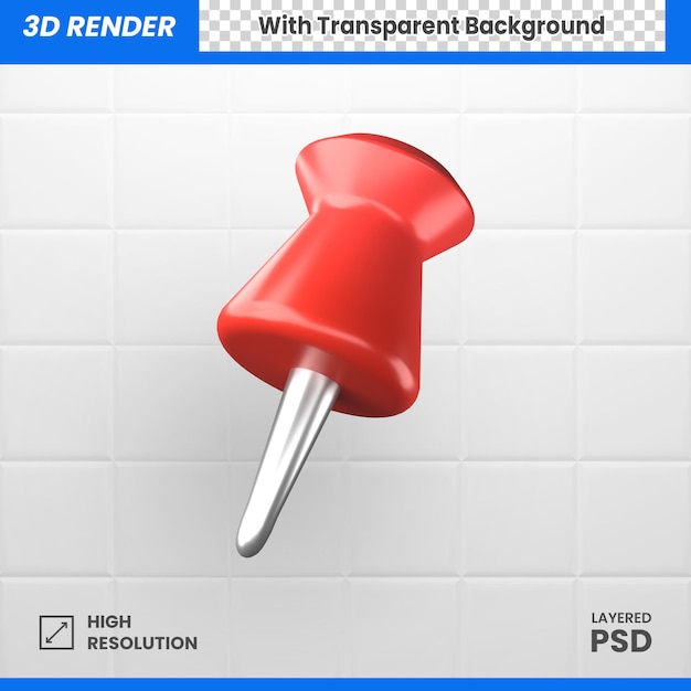 PSD alfinete 3d vermelho