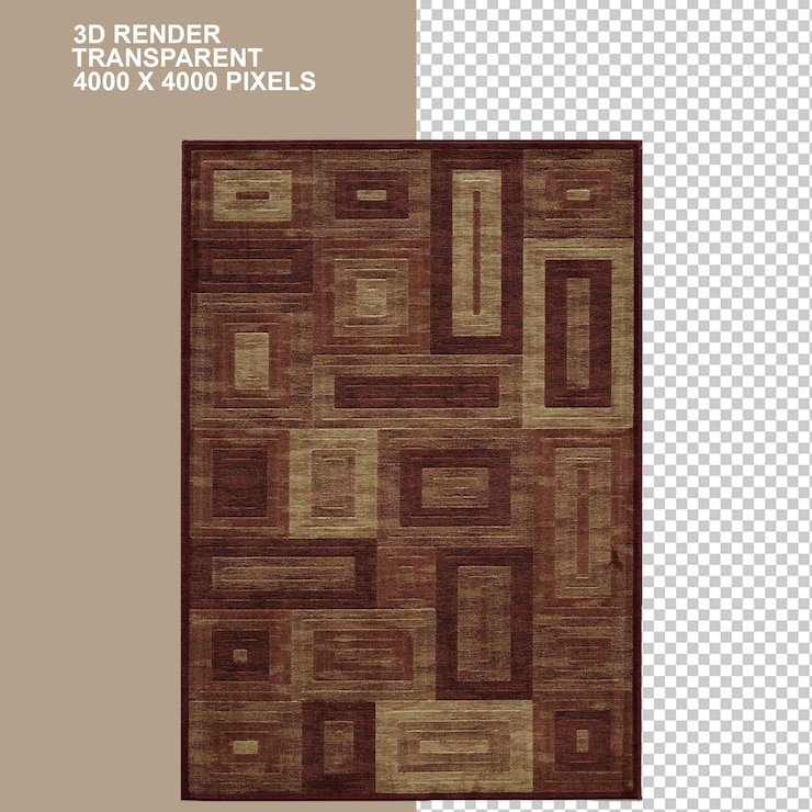 PSD alfombra de área marrón suelo alfombra de dormitorio muebles de alfombra marrón