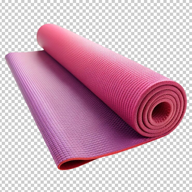 PSD alfombra de yoga sobre un fondo transparente