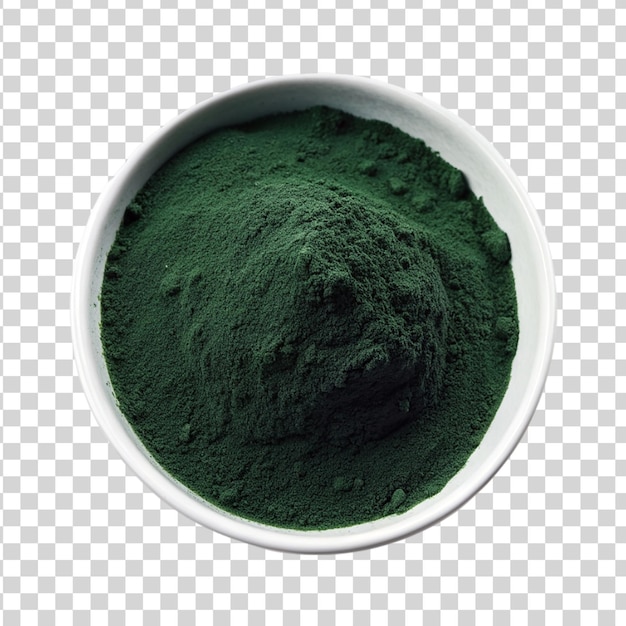 Las algas spirulina chlorella aisladas sobre un fondo transparente