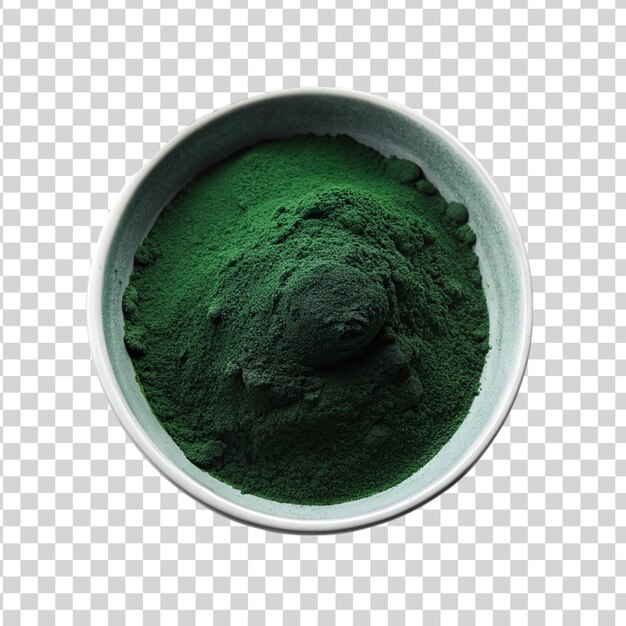 PSD las algas spirulina chlorella aisladas sobre un fondo transparente