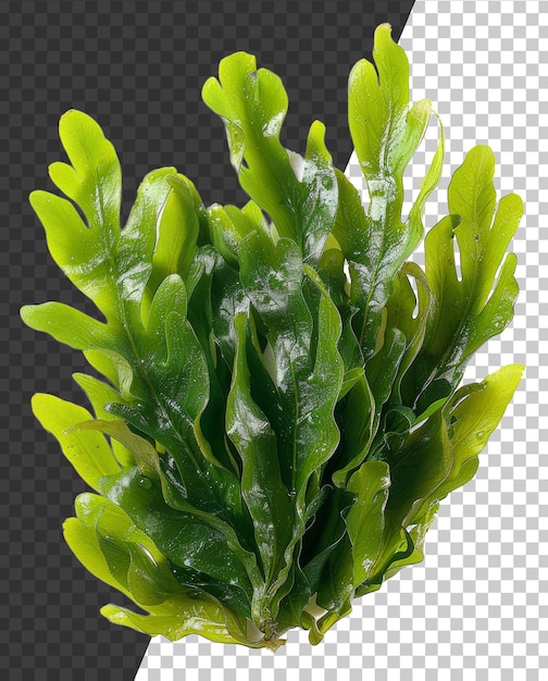 PSD algas verdes frescas de alface marinha em fundo transparente png