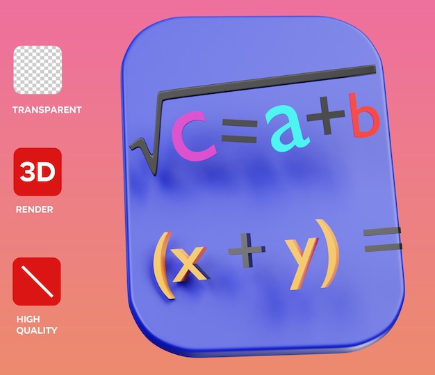 Algebra 3D icon render