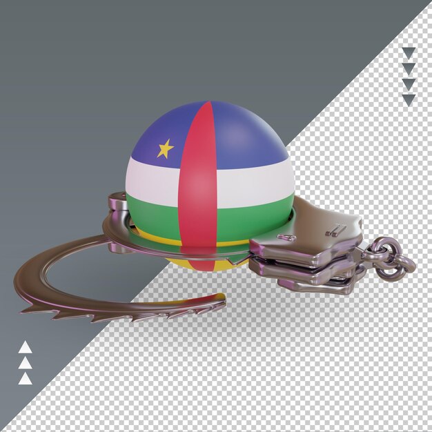 PSD algema 3d bandeira da república centro-africana renderizando a vista direita
