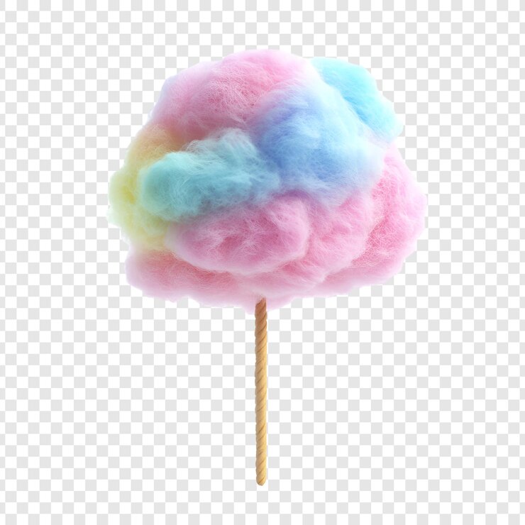PSD el algodón pastel de caramelo dulce es un regalo dulce fotografía de comida