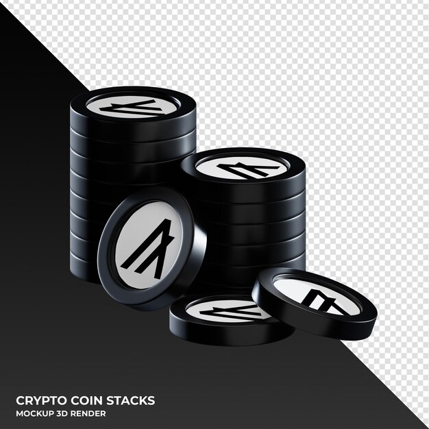 PSD algorand algo coin stacks cryptocurrency 3d render ilustración