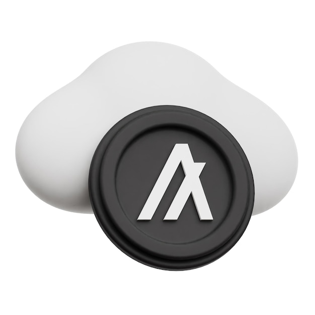 Algorand Krypto-Münze 3D-Symbol isoliert auf weißem Hintergrund