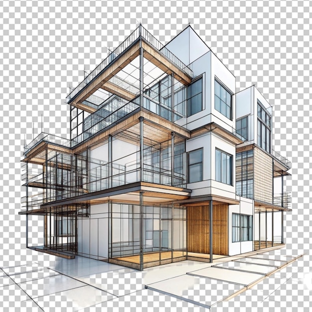 Algorithmically generated architectural sketch