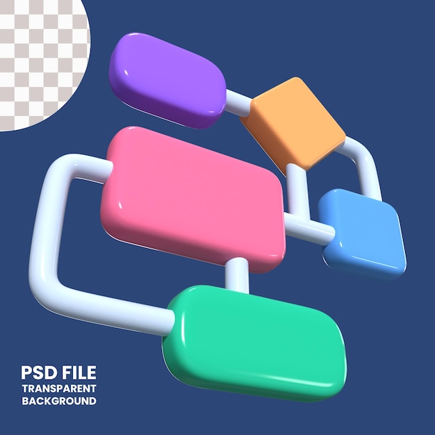 Algorithmus-Symbol 3D-Illustrationssymbol