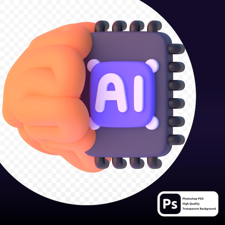 PSD algoritmo en render 3d para presentación web de activos gráficos u otros