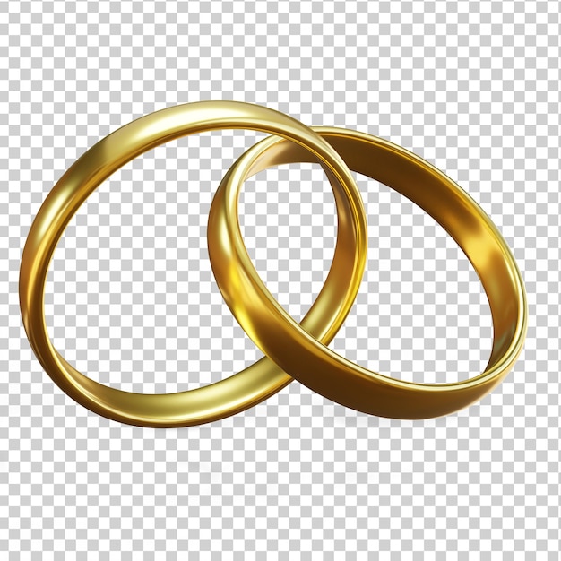 PSD alianças de casamento 3d totalmente isoladas