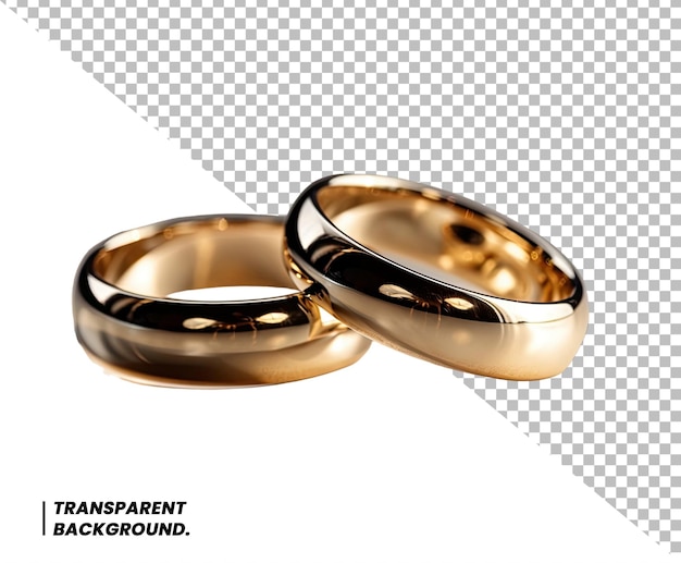 PSD alianças de casamento de ouro isoladas