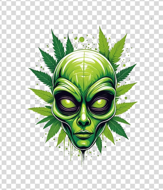 PSD alien cannabis fondo transparente png