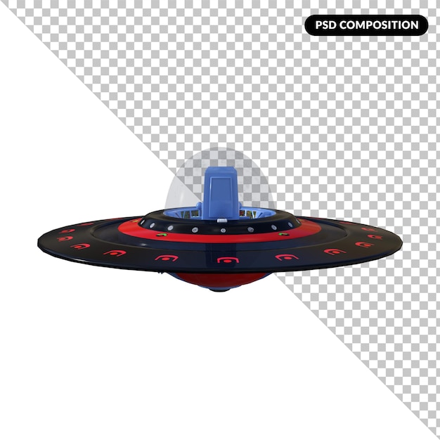 PSD alien ufo isolou renderização em 3d