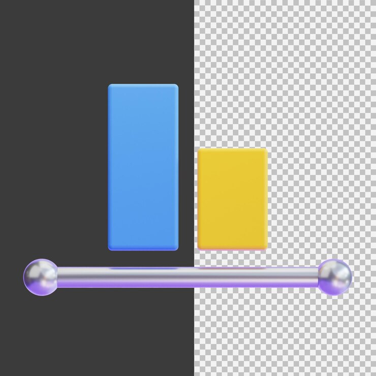 PSD align bottom 3d graphic illustration