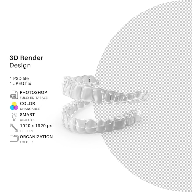 PSD aligneurs dentaires transparents et dispositif de retenue de remplacement des dents