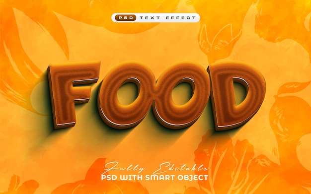 Alimentação 3D efeito de texto editável