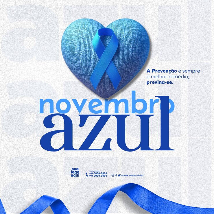 PSD alimentação de conscientização e prevenção do câncer de próstata azul de novembro