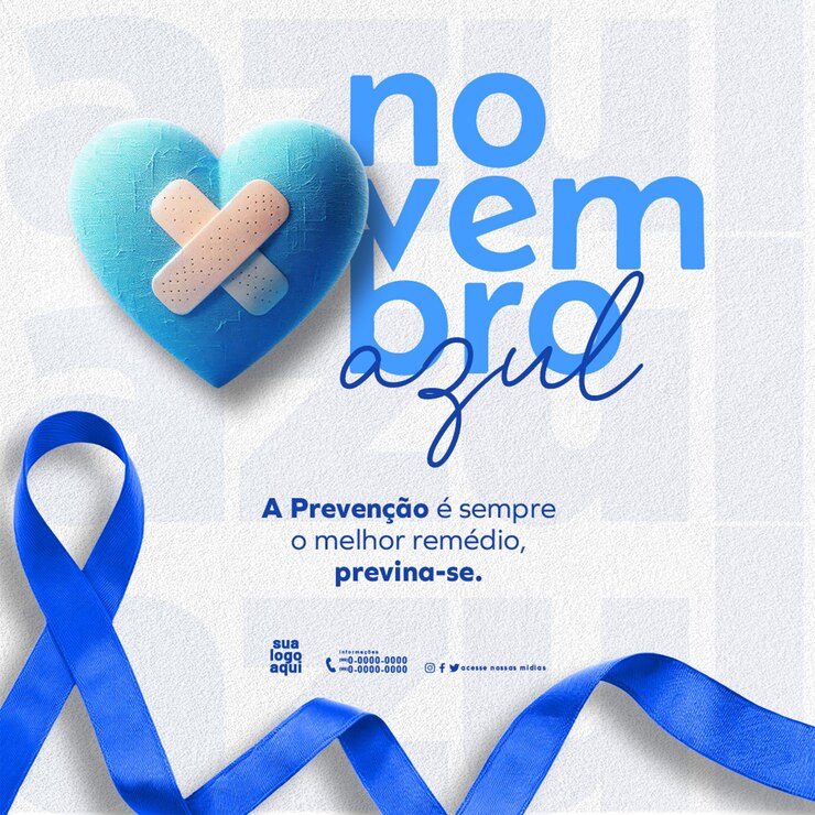 PSD alimentação de conscientização e prevenção do câncer de próstata azul de novembro