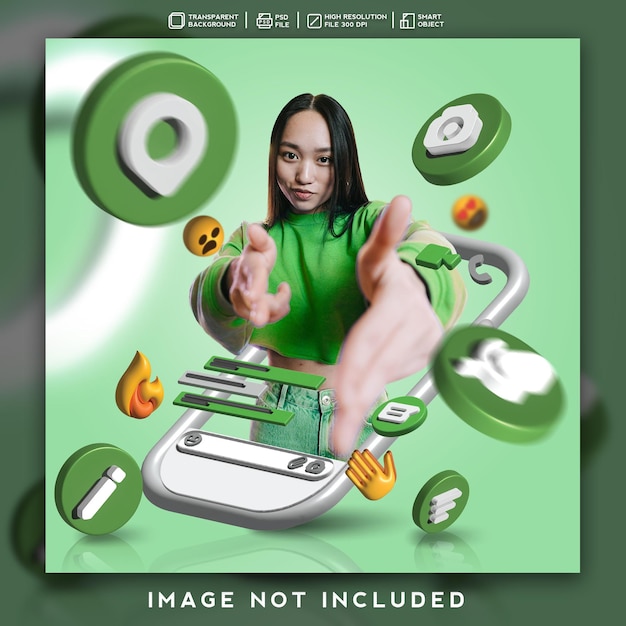 alimentación de iconos de renderizado 3d para diseño de promoción de línea