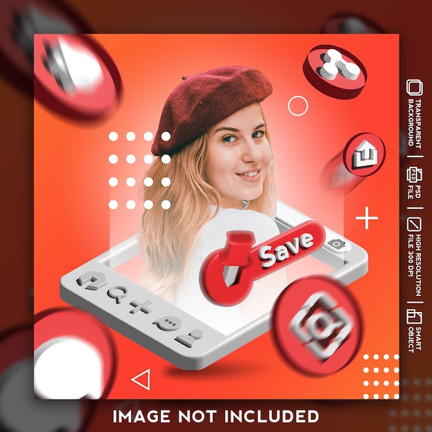 alimentador de diseño 3d e icono para pinterest