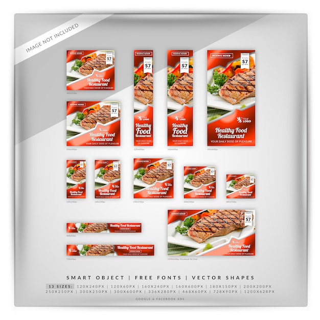 PSD alimentation & restaurant google & facebook ads