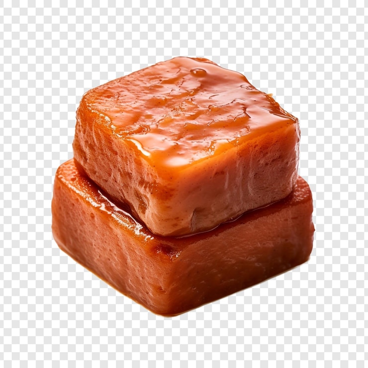 PSD el alimento dulce japonés imoyokan está hecho de patata dulce aislada sobre un fondo transparente