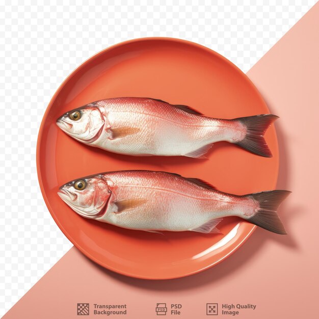 PSD alimento vermelho para peixes num prato