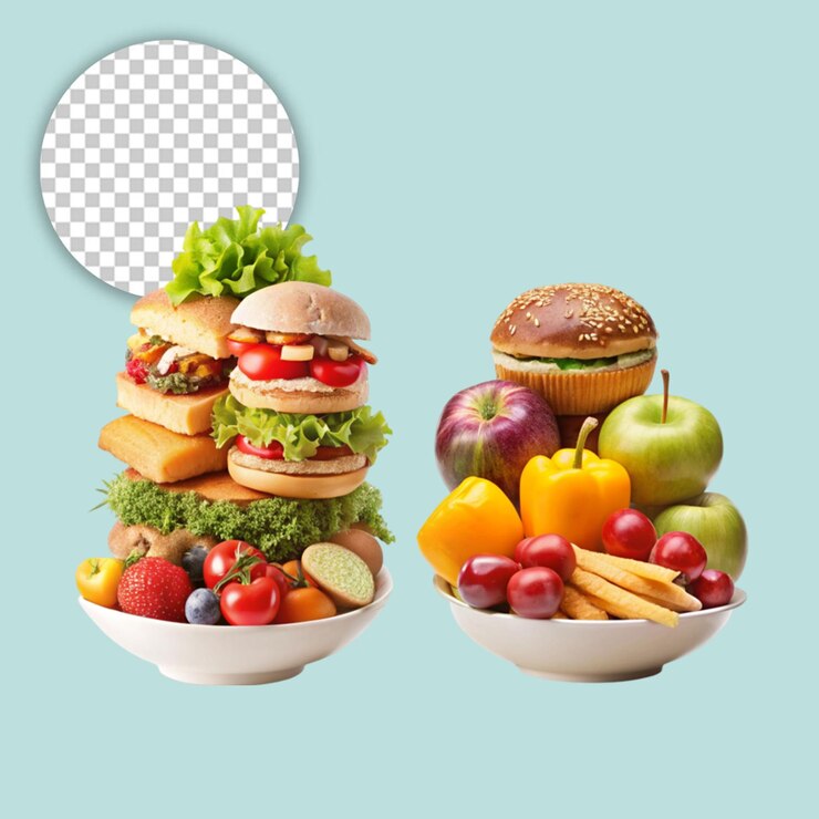 PSD alimentos y bebidas sobre un fondo transparente