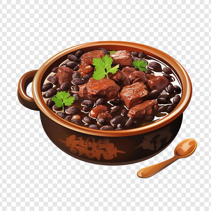 PSD alimentos feijoada aislados sobre un fondo transparente