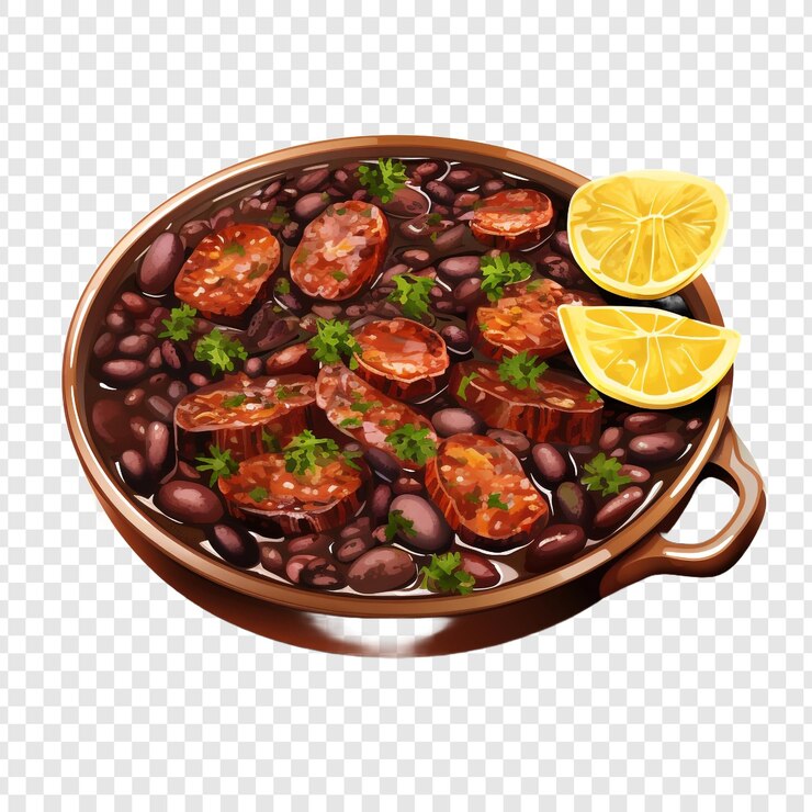 PSD alimentos feijoada isolados em fundo transparente