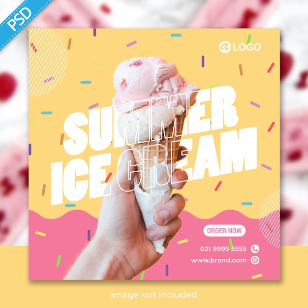 Alimentos para redes sociales instagram post banner template Premium