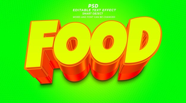 PSD aliments frais 3d effet de texte modifiable style photoshop