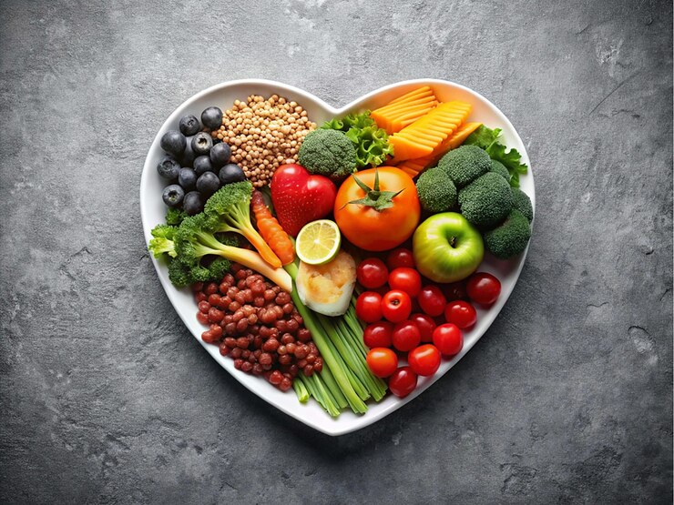 PSD des aliments frais sains et vibrants conçus à plat