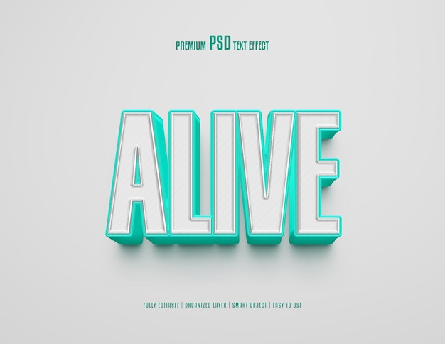 Alive editable premium 3d text effect