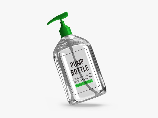 Alkohol gel pumpflasche mockup design isoliert