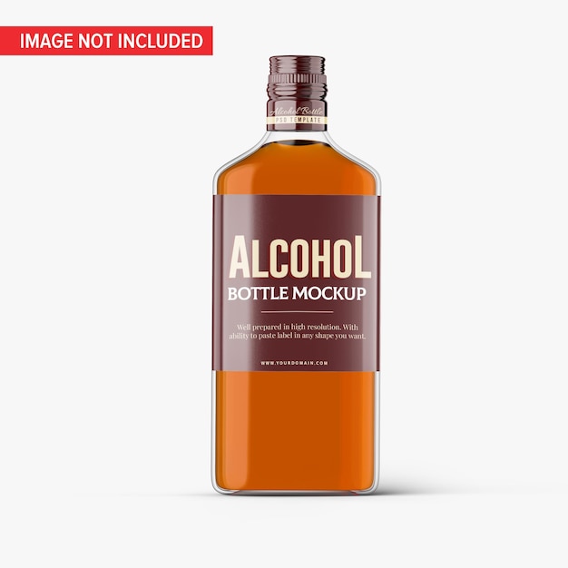 PSD alkoholglasflasche mockup