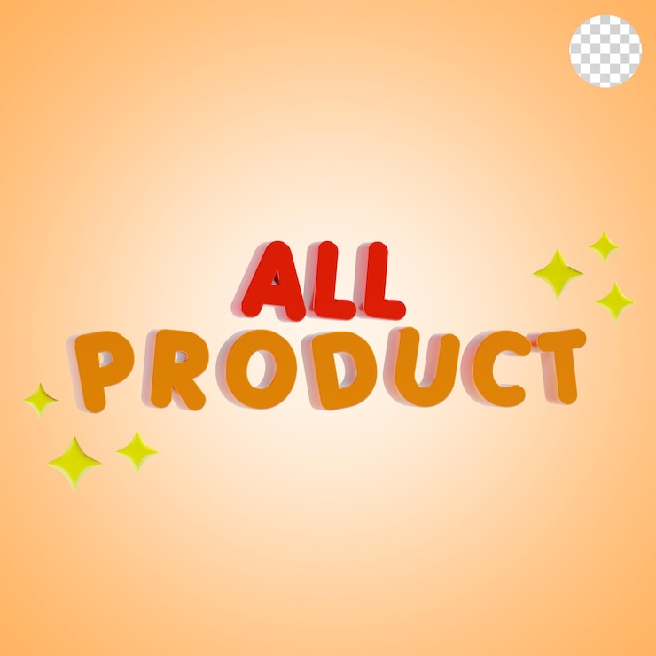 PSD all product shopping text 3d icon