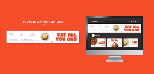 PSD all-you-can-eat-restaurant-youtube-banner-vorlage