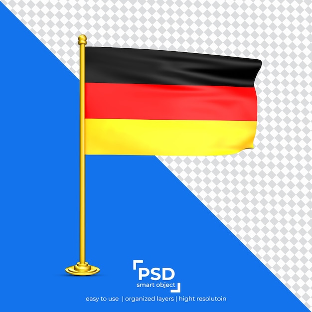 Allemagne Waving Flag Set Isolé Sur Fond Transparent