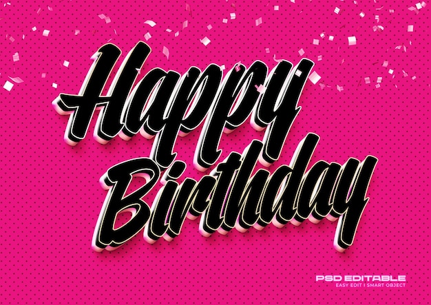 Alles Gute zum Geburtstag 3D-Textstil-Effektschablone