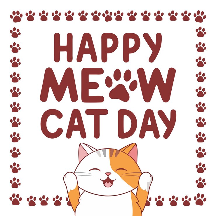 PSD alles gute zum internationalen tag der katzen isolate vector design_best für ihr schönes t-shirt