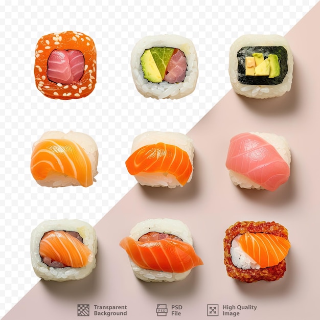 PSD alltägliche sushi-auswahl lecker und geeignet