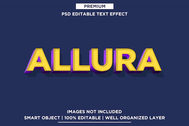 Allura - Modello di effetto font stile testo 3D PSD