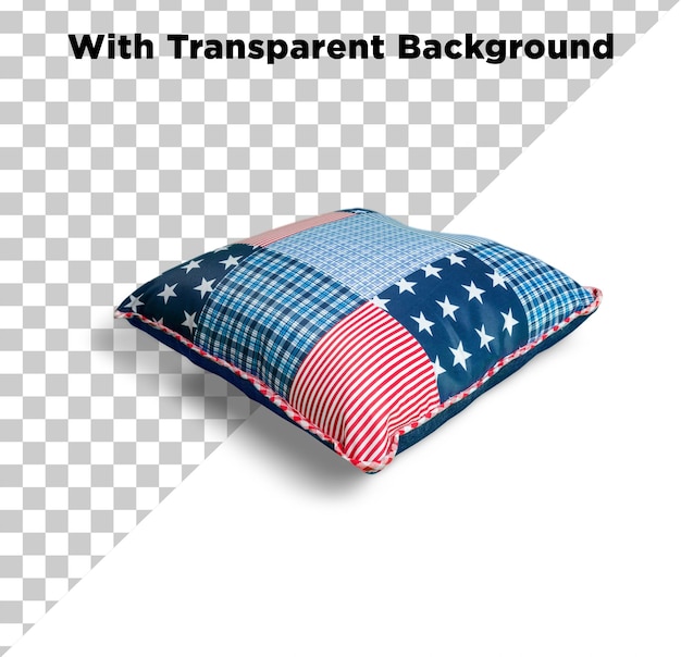 Almohada de almohada de diseño de la bandera de América aislada en un fondo transparente