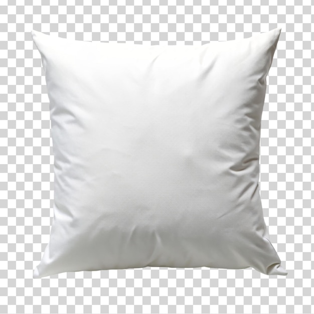 Una almohada blanca sobre un fondo transparente