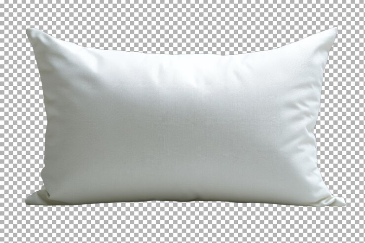 PSD almohada blanca suave que descansa en una superficie que muestra un diseño simple y elegante adecuado para cualquier decoración de dormitorio
