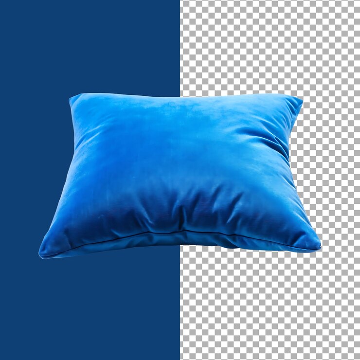 Almohada cuadrada de terciopelo azul para la decoración del hogar